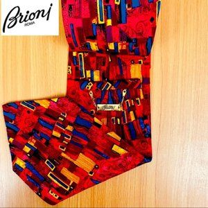 Brioni silk necktie abstract colorful tie